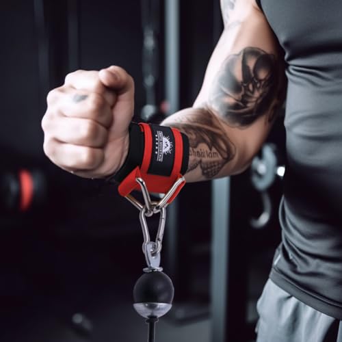 Image of Adjustable Wrist Cuffs Neoprene Padded Straps for Cable Machines Strength Training Equipment