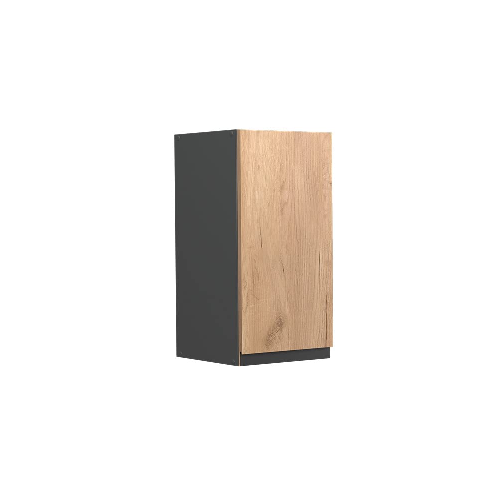 Vicco Wall cabinet Raul, Goldkraft oak, 30 cm J-Shape, for flexible combination within modular kitchen systems — image 1