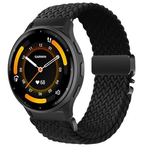 SumRioo Correa de nailon trenzado para Garmin Venu 3/Venu 2/Forerunner 265/255/255 Music/Vivoactive 4, correa de nailon trenzado para Huawei Watch GT 5 Pro/GT 5/GT 4/GT 3/GT 2 (46 mm)