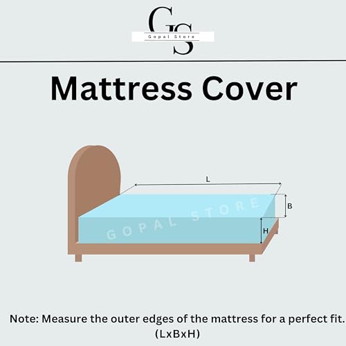 Image of Cotton Mattress Cover for Single Bed with Zip | Ultra Soft Breathable- Hypoallergenic | High Strength Polly Cotton Zipper Mattress Protector (72x35x5 Inch) (Coffee)