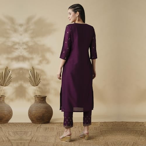 Image of Globus Women Kurta Sets (GS565876 Teal S)