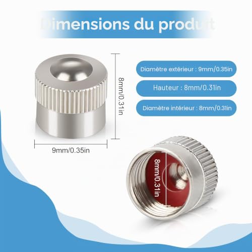 16 pièces de bouchons de valve de pneu, bouchons de tige de valve en métal avec joint d'étanchéité en caoutchouc, couvercle de valve étanche à la poussière et à l'eau pour voiture, moto, vélo, scooter – vue 3