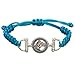 Horse Bit Charm Bracelet, Horse Lovers Equestrian Jewelry - Adjustable Friendship Braided String Stirrup Bracelet for Women, Teens and Girls(Turquoise)