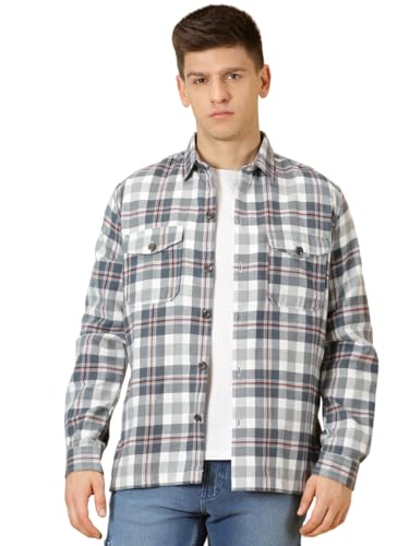 Image of Thomas Scott Men's | Checks | Full Sleeve | Regular Fit | 100% Cotton | Double Pocket | Spread Collar | Casual Shirt