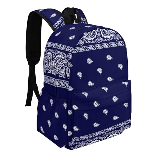 Bandana True Blue Classic And Stylish Large Capacity Portable Half Print Backpack2