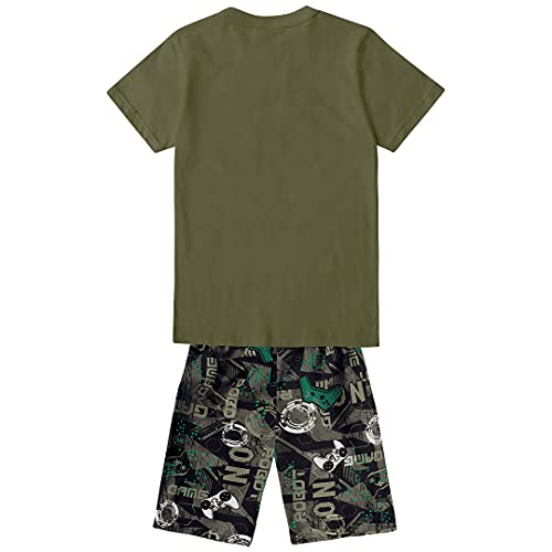 Conjunto em moletom leve, Marisol Play, Meninos, verde oliva, 16