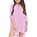 Kids Bathing Suit Cover Up for Girls Beach Coverups V Neck Chiffon Shirt Teen Girls Swimsuits (Pink, 12-13 Years)