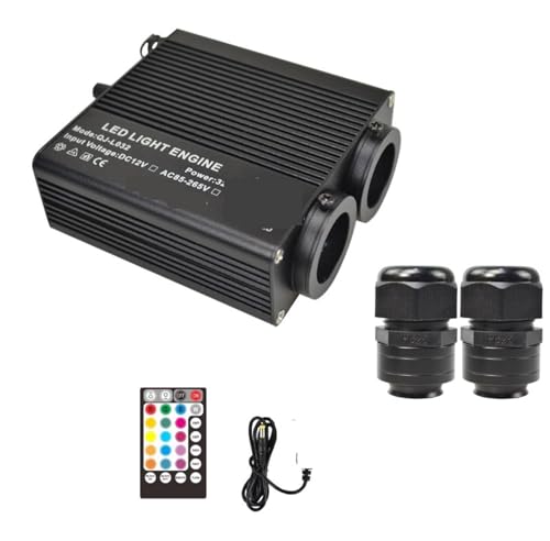 Luz de Techo LED RGBW de Fibra óptica con Motor de Estrella, 32 W, Doble Cabezal, Bluetooth, aplicación y Control Remoto con Sonido de 28 Teclas.