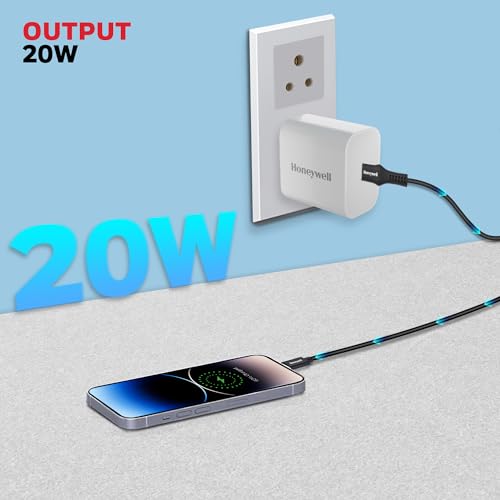 Image of Honeywell Zest PD 20W Type-C Charger Adapter with PPS, Ultra-Fast Charging, PD 3.0, BIS Certified for iPhone 17 /17 Air / 17 Pro / 17 Pro Max, Samsung Galaxy, Pixel, iPad, AirPods & More