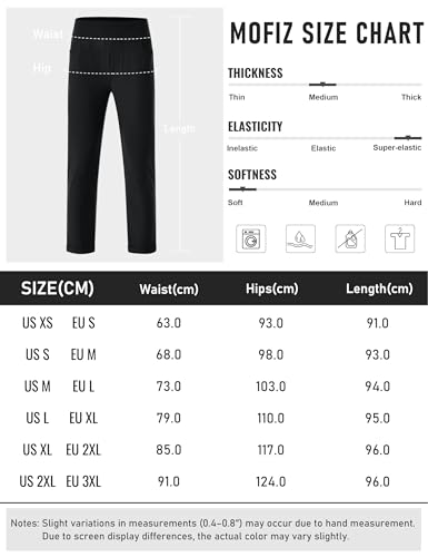 MoFiz Golf Hose Damen Stretch Yogahosen Leicht Weich Bürohosen Schnell Trocknende Wasserdicht Sporthose mit Taschen Schwarz EU S