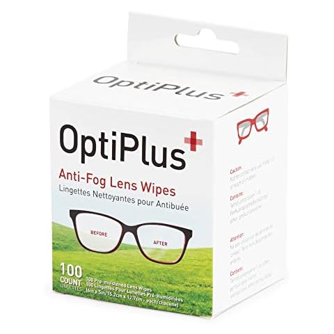 OptiPlus Anti Fog Pre-Moistened Cleaning Wipes for Glasses, Screens, Lenses - Quick-Dry, Scratch-Free, 100 Count Cover