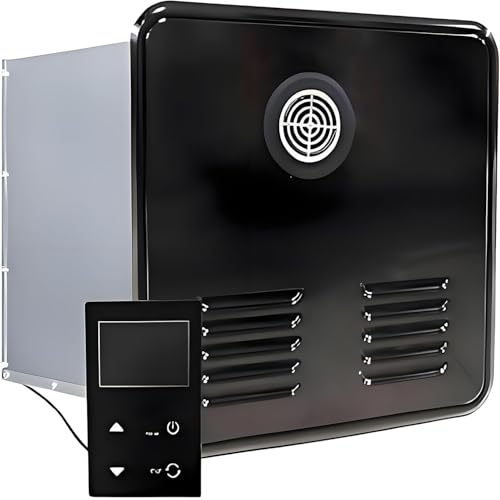 LXMydriasis Calentador De Agua Instantáneo 55,000 Btu para Vehículos Recreativos, con Control Remoto, 12 V – Calentador de Agua sin depósito propano portátil para Camping, Caravana,VR Black