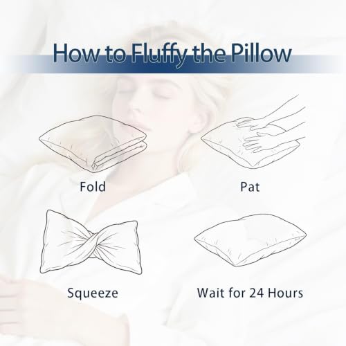 SHOUREN Goose Down Pillows Queen Set of 2, Pillow with Gusseted, 18 * 28" by SHOUREN - Used condition - Image 6