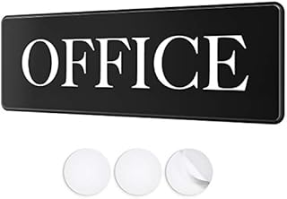 Office Door Sign - Professional Office Signs for Door, Wall, Window or Cubicle - 9" by 3" - Ideal For Home or Workplace