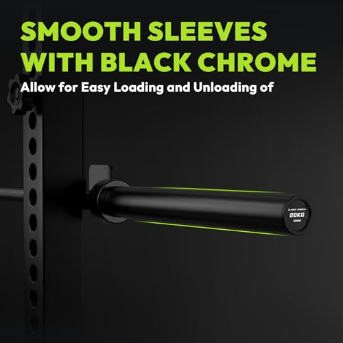 HANDBODE 45 lb (20kg) Olympic Barbell, 2-inch Weight Bar for Bench Press, 1000 lb High-Capacity, 7-Foot, Hard Chrome, Standard Powerlifting Strength Training Gym Home Workout Weightlifting (Black) - Thumbnail 6