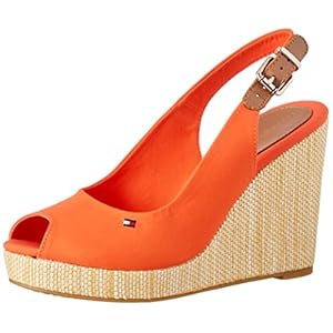 Tommy Hilfiger Iconische Elena Sling Back Wedge dames Open teen sandalen