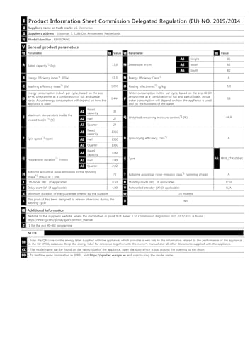 Lave-linge frontal LG F34R50WHS