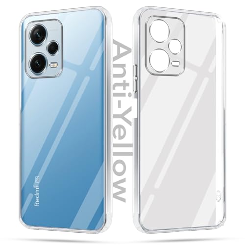 Image of Jkobi Lifetime Anti-Yellow Clear Back Case Cover for Xiaomi Redmi Note 12 Pro Plus 5G (Shockproof and Camera Protection | Sleek Hard Crystal)