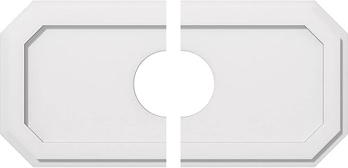 Miniatura 16 de Ekena Millwork CMP36X18ED-03000 Medallones de techo de uretano contemporáneo de PVC de grado arquitectónico Emerald 36"W x 18"H x 3"ID x 12 1/2"C x