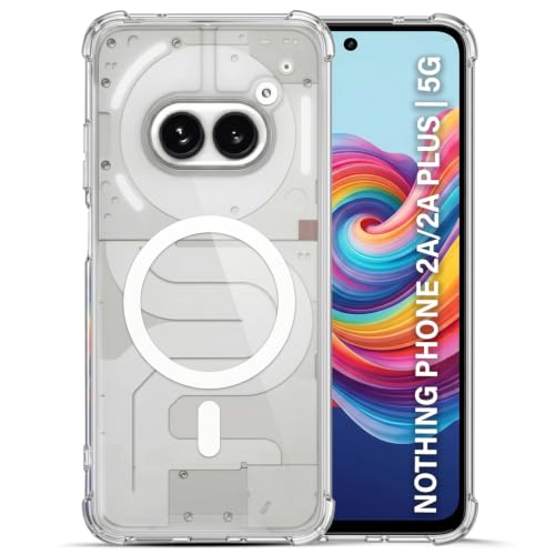Image of TRUEUPGRADE Back Cover for Nothing Phone 2A / Nothing Phone 2A Plus| Mag-Safe Printed Transparent Case | Hard PC Back + Soft TPU Bumper | Magnetic Print Shockproof Protective Cover | Crystal Clear