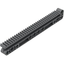 3 Piece Gear Rack 1 x 14 x 2 with Axle and Pin Holes, Dark Gray, Compatible with Lego Parts and Pieces