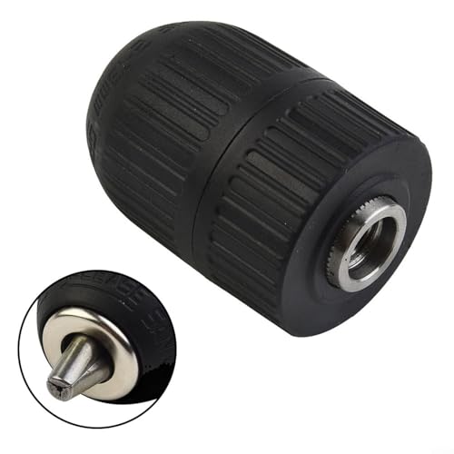 Image of ComfyHarbor 13mm Keyless Drill Chuck 1/2"-20 UNF Mount, Hardened Steel Jaw for Rotary Power Drills & Drivers, 2-13mm Capacity, Black