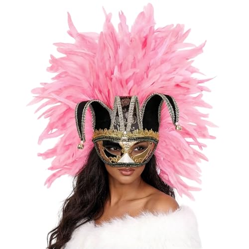 Máscara facial con plumas de alta calidad para fiestas elegantes de adultos