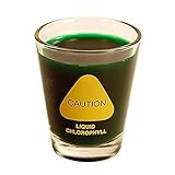 Wheatgrass Shot Glass - 2 Oz. - Humorous: Caution... Liquid Chlorophyll - Wheat Grass Juice Shotglass