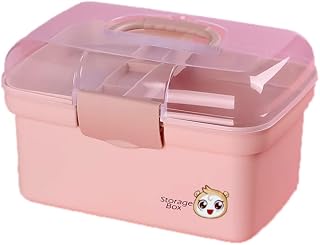 Baby Bucket Plastic Medical Kit First Aid Kit with Handle (Peach)