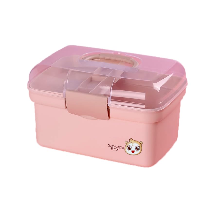 Baby Bucket Plastic Medical Kit | First Aid Kit | with Handle (Peach)