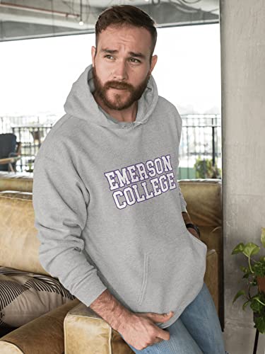 CreateMyTee Emerson College Block Letters Unisex Hooded Sweatshirt - Emerson Lions Apparel2