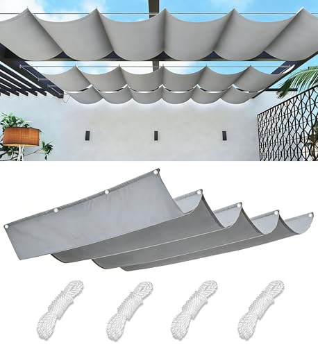 Rétractable Vague Voile-D'ombrage Imperméable Bâche Dombrage Voile Solaire Pare-Soleil Jardin Balcon Toile-Ombrage UV Protection pour Patio Terrasse...