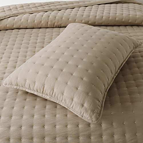 Wdcozy Beige Queen Size Quilt Bedding Sets With Pillow Shams, Tan Cream Lightweight Soft Bedspread Coverlet, Quilted Blanket Thin Comforter Bed Cover, All Season Summer Spring, 3 Pieces, 90X90 Inches #TOP6
