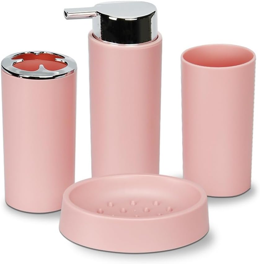Bathroom Wash Set Mouthwash Cup Toothbrush Holder Soap Box Bathroom Four-Piece Set(D)