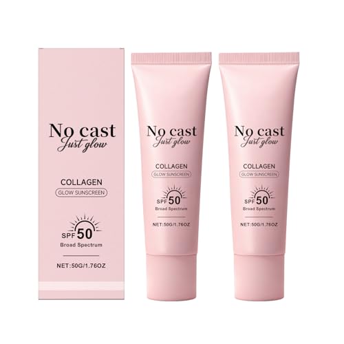Generic No Cast Just Glow Collagen Sunscreen | SPF 50 Broad Spectrum Face Sunscreen | Lightweight, Non-Sticky, Hydrating Formula | No White Cast or Residue | Peptide, Cica for Soothing & Natural Glow (1pc)