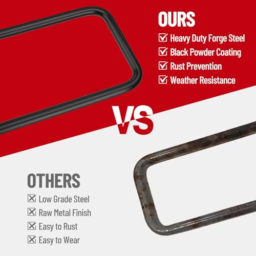 Image of 14 Inch Square Bend U-Bolt Kit for Truck Chassis | Heavy-Duty Steel Suspension Leaf Spring U Bolts with 6 Inch Tie Plates