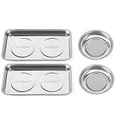 CASOMAN 3-Piece Round Magnetic Trays Set, 3" 4" 6", Stainless