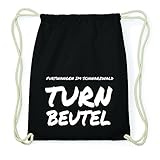 100% Baumwolle JOllify FURTWANGEN IM SCHWARZWALD Hipster Turnbeutel Tasche Rucksack aus Baumwolle - Farbe: schwarz – Design: Turnbeutel - Farbe: schwarz