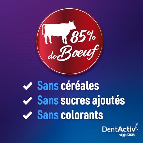 Vetocanis | Dentactiv | Dental Katzen Sticks | Köstliche Katzen Leckerlies | Katzen Zahnpflege & Gesundheit | Katzensnacks 85% Rindfleisch | Katzenfutter empfohlen von Tierärzten | Anti-Plaque-System
