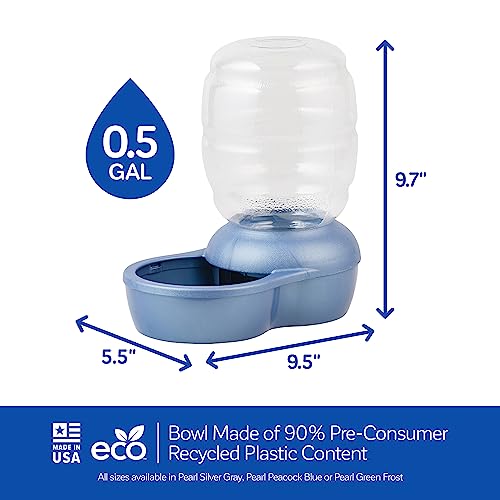 Image of Petmate Replendish Gravity Waterer Cat and Dog Water Dispenser 0.5 GAL, Blue, Made in USA (Pack of 6)