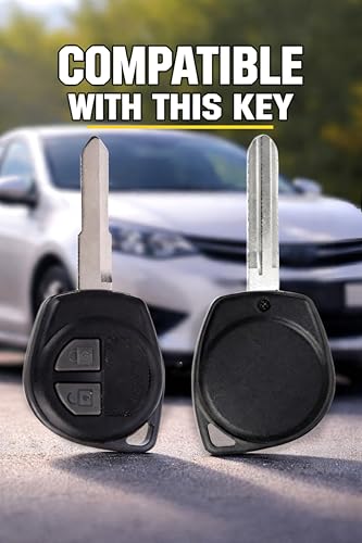 Image of TrollGadgets️ Premium Metal Car Key Cover Compatible for Maruti Suzuki Swift | Dzire | Baleno | Ertiga | WagonR | Celerio | Alto | Brezza | Ignis | S-Presso | Fronx (2 Button Remote Key) (Brown)