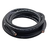WeldingCity 50-ft 1-AWG USA-made Heavy Duty Welding Cable Highly Flexible Durable EPDM Rubber Jacket 600V -50C-105C Black