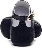 HONGTEYA Baby Girls Boys T-Strap Moccasins Baby Mary Jane Shoes Toddler Flats Infant Girl Shoes PU Soft Soled for Baby First Walk (Multicolor)