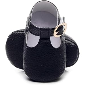 HONGTEYA Infant Baby Girl Mary Janes Flats PU Leather Non-Slip Soft Sole for Toddler First Walker Newborn Infant Crib Shoes Wedding Party Princess Baby Moccasins Girl Dress Shoes