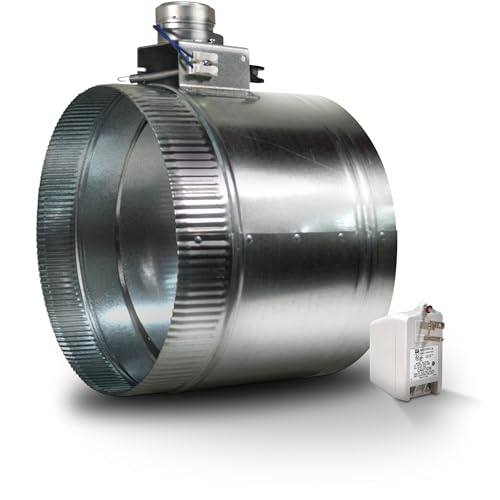 Suncourt ZoneMaster 10-Inch Normally Closed Motorized Damper — Power Open/Spring Close 24V Vent Damper, Transformer Included (ZC210)