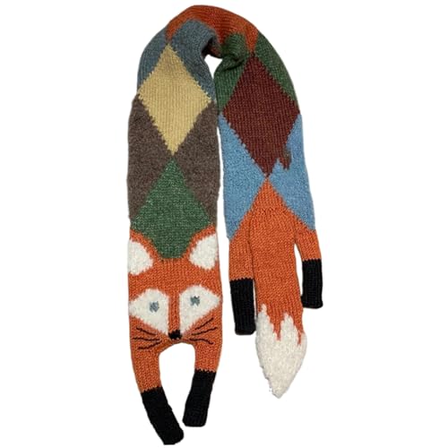 Fox Shaped Cute Winter Scarf, Warm Soft Thick Polyester Knit Long Scarf for Women - Main Image