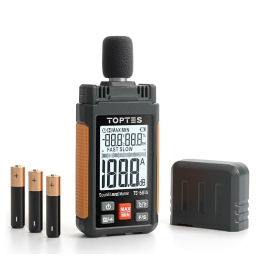 TopTes Decibel Meter, TS-501A Sound Level Meter with 2.25” Backlight LCD Screen, Portable SPL Tester with A Weighted, Range 30-130dB, Data Hold, MAX/MIN, Use for Home, Noisy Neighbor, Factory - Orange