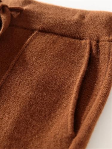 Men's Wool Straight Pants Winter Soft Warm Casual Elastic Waist Trousers4