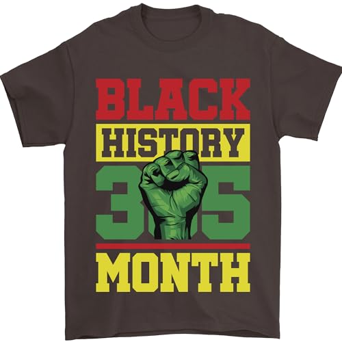 Black History Month Lives Matter T-shirt pour homme 100 % coton, chocolat noir, XXL