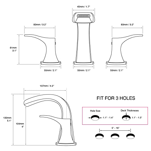 Robinet de lavabo noir mat avec bonde de vidage incluse pour vasque - 2